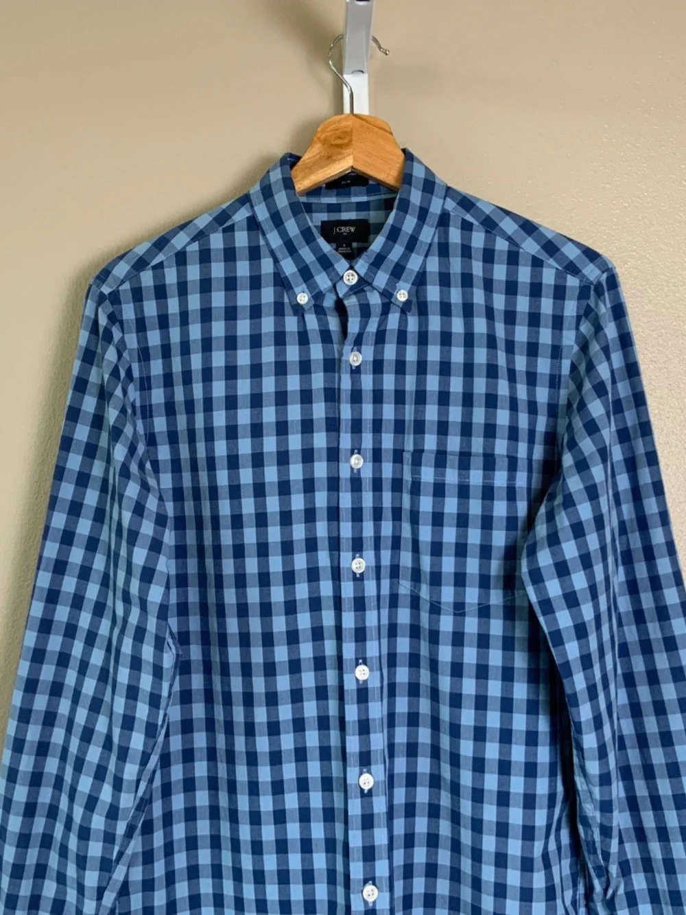 J. Crew Factory Slim Washed Button Down Oxford Shirt in Oversized Gingham